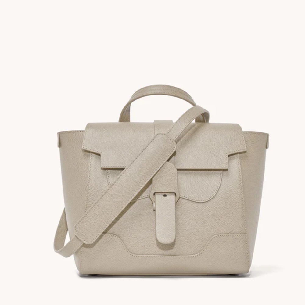 NWT Senreve Midi Maestra in Pebbled Sand Silver